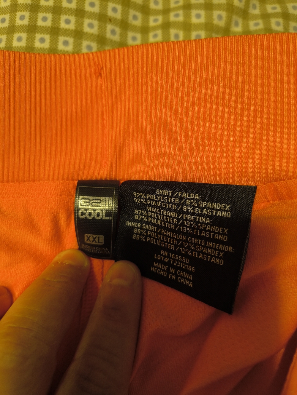 BE COOL Orange Athletic Skirt with Elastic Waistband